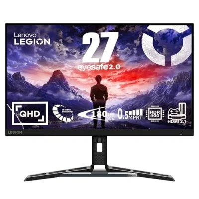 Abbildung von Lenovo Legion R27qe 27&quot; QHD Gaming Monitor 2560x1440 180Hz 450 nits 0,5ms Reaktionszeit HDMI DisplayPort AMD FreeSync schwarz