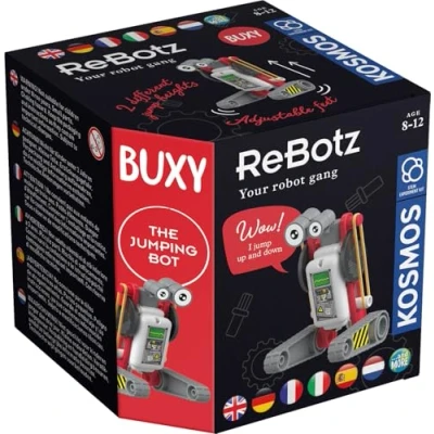 Abbildung von Kosmos 617042 ReBotz Buxy The Jumping Bot, Mini Roboter zum Bauen, Spielen und Sammeln für eine Robo Gang, Spielzeug, Experimentier Set Kinder ab 8 12 Jahre, Multisprache