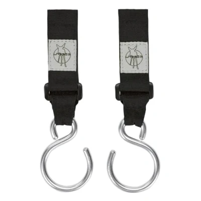 Abbildung von LÄSSIG Kinderwagenbefestigung (2 Stk.) Klettverschluss Haken Kinderwagenhaken Einkaufshaken Metall/Stroller Hooks Metal, schwarz