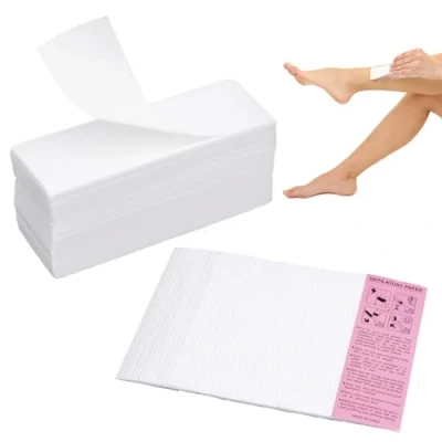 Abbildung von Vliesstreifen für Warmwachs und Zuckerpaste 200 Stück Wachsstreifen Haarentfernung Hautschonende Reißfeste Waxing Strips jede Art von Depilation auf Bein, Brust, Rücken, Intimbereich &amp; Gesicht