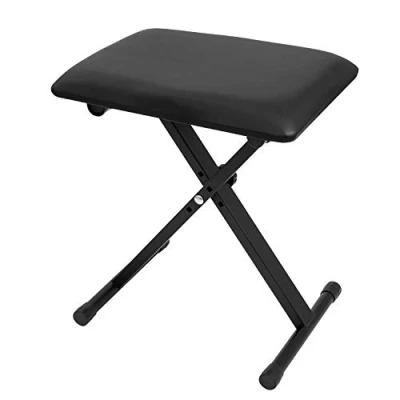Abbildung von CASCHA Keyboard Bank höhenverstellbar I Klavierhocker klappbar Pianobank gepolstert &amp; pflegeleicht Hocker Klavierstuhl Piano Stool Bench Kunstlederbezug matt schwarz
