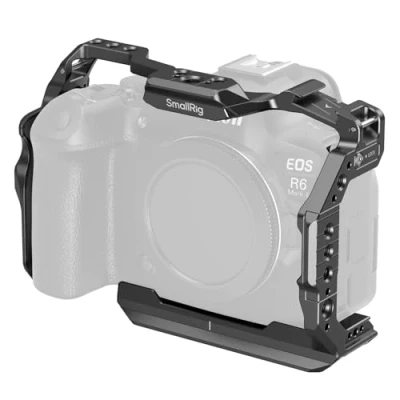 Abbildung von SMALLRIG R6 Mark II Käfig für Canon, Formschlüssiges Videokamera Rig Canon II, Eingebaute Duale NATO Schienen, Schnellwechselplatte Arca, Horizontale und Vertikale Aufnahmen 4159B