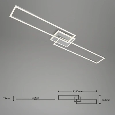 Abbildung von BRILONER LED Deckenlampe Smart Home, funktioniert mit Alexa, Fernbedienung, Lampe, Deckenleuchte, Wohnzimmerlampe, Schlafzimmerlampe, Deckenbeleuchtung, 110x24,8x7,8 cm, Alufarbig