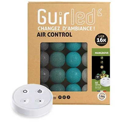 Abbildung von GuirLED LED Baumwollkugeln Lichterkette USB Drahtlose Fernbedienung Baby Nachtlicht 2h Dual 2A Netzteil enthalten 4 Intensitäten 16 Kugeln 1.6m Mangrove