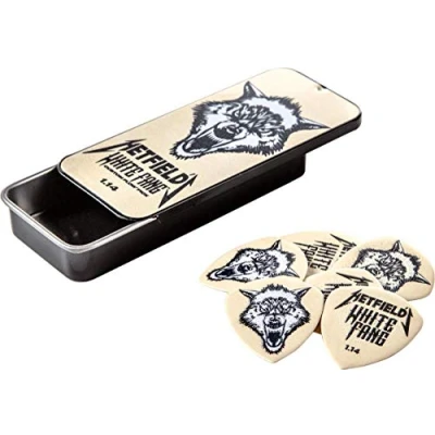 Abbildung von JIM DUNLOP Plektrum Ultex Hetfield&#039;s White Fang 1,14mm Schachtel aus Metall mit 6 Stück, Weiß