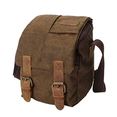 Abbildung von Neuleben Wasserdicht Klein Kameratasche SLR Tasche Vintage Fototasche aus Canvas Unisex für Spiegelreflexkameras (Braun)