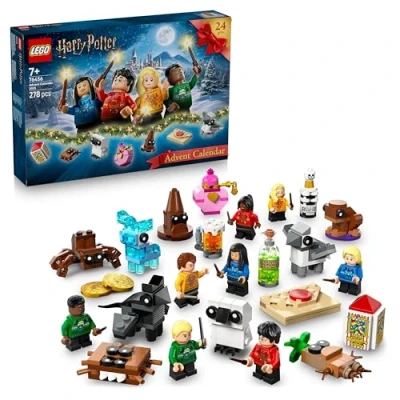 Abbildung von LEGO Harry Potter Adventskalender 2025 Weihnachten Spielzeug mit 24 Überraschungen 8 Minifiguren in festlichen Pullovern &amp; 6 Figuren Geschenk für Mädchen und Jungen ab 7 Jahren 76456