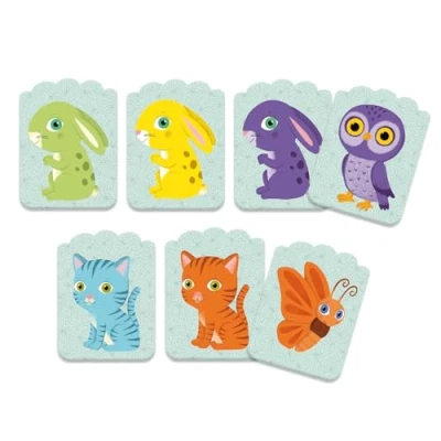 Abbildung von DJECO 35061 Cartas Little Match Tiere Kartenspiele, blau