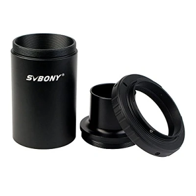 Abbildung von Svbony Teleskop Kamera Adapter, 1,25 Zoll T Ring Halterung mit Vollmetall Verlängerungsrohr Zubehör, Okularprojektion, Photoadapter Teleskopzubehör Kompatibel Nikon SLR DSLR