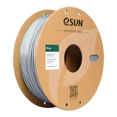 Abbildung von eSUN PLA+ Filament 1,75 mm, verstärkt Zähigkeit 3D Drucker PLA Plus, Maßgenauigkeit +/ 0,03 1 kg Spule (2,2 LBS) Druck für Drucker, Silber