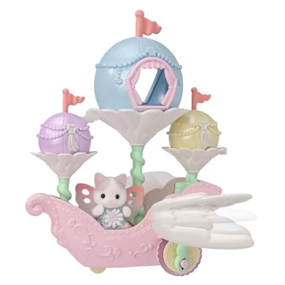 Abbildung von Sylvanian Families 5827 Magisches Ballonschiff mit Figur, Spielset Tierfigur, Katzen Spielfigur, Spielzeug für Kinder ab 3 Jahren