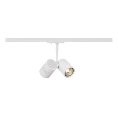 Abbildung von SLV BIMA LED Strahler 1 Phasen, Dreh und schwenkbarer Schienen Strahler, Deckenstrahler, Deckenleuchte, Schienensystem, Innenleuchte 2xGU10, inkl. 1Phasen Adapter, Weiß