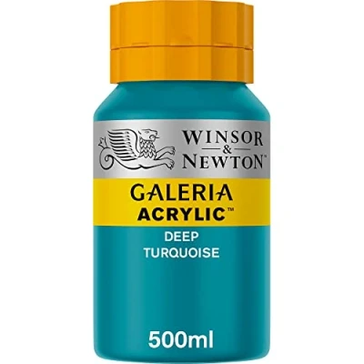 Abbildung von Winsor &amp; Newton 2150232 Galeria Acrylfarbe, hohe Pigmentierung, lichtecht, buttrige Konsistenz, 500 ml Topf Dunkeltürkis