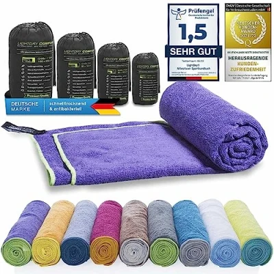 Abbildung von LightDry® Original Mikrofaser Sporthandtuch Backpack Reise Handtuch Sport &amp; Fitness Badehandtuch saugfähig, leicht antibakteriell und extrem schnell trocknend