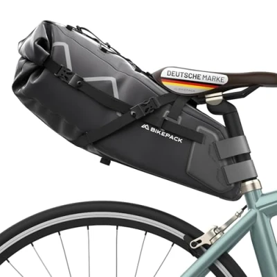 Abbildung von BIKEPACK Satteltaschen für Fahrrad Bikepacking Taschen Fahrradtasche Sattel Gravelbike Rennrad Satteltasche 15L ohne Gepäckträger Zubehör 100% wasserdicht
