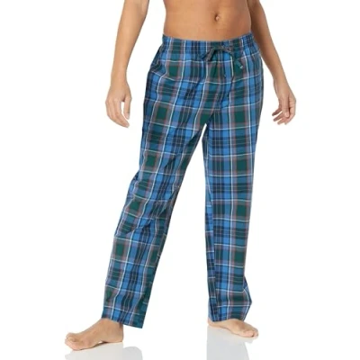 Abbildung von Amazon Essentials Herren Gewebte Pyjamahose, Gerade Geschnitten, Blau Grün Großes Karo, XXL