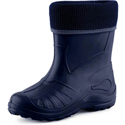 Abbildung von Ladeheid Kinder Mädchen Jungen Federleichte Eva Thermo Gummistiefel Gefüttert KL058 (Dunkelblau, 32 EU)