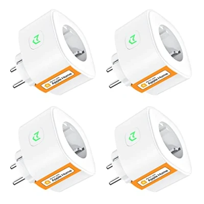 Abbildung von Refoss Smart Steckdose funktioniert mit Apple HomeKit, WLAN 4er Pack Plug Fernbedienung WiFi Zeitschaltuhr, Siri, Alexa, Google, App, Weiß
