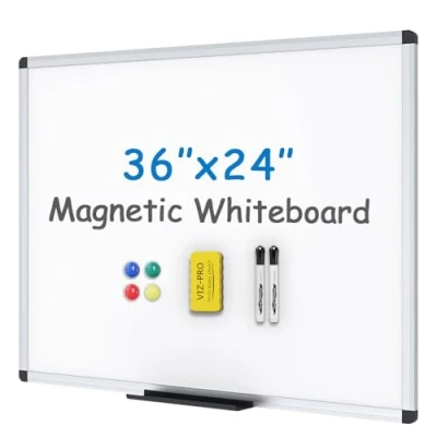 Abbildung von VIZ PRO Magnetisches Whiteboard/Trockenabwischbares Board, 90 x 60 cm, inklusive 1 Radiergummi &amp; 2 Marker 4 Magneten