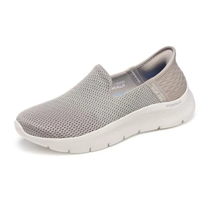 Abbildung von Skechers Damen Women&#039;s Hands Free Slip ins Go Walk Flex Relish Sneaker, Taupe/Blau, 41 EU