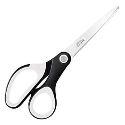 Abbildung von Leitz WOW Titan Qualitätsschere, Für Rechts oder Linkshänder (beidhändig), Haushaltsschere mit ergonomischem Griff, zu Hause Schule, Schwarz, 53192095