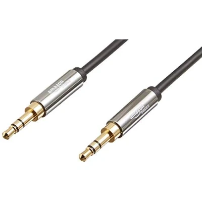 Abbildung von Amazon Basics Auxiliary Kabel, Stereo Audiokabel, 3,5 mm Klinkenstecker auf Klinkenstecker, 1.2 m, 2 er Pack, Schwarz
