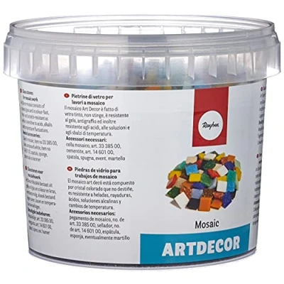 Abbildung von Rayher Hobby Artdecor Mosaik Mix 1x1cm, ca.1500Stück, Dose 1kg , Bunt gemischt, 1453049