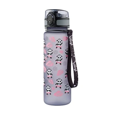 Abbildung von Baagl Kinder Trinkflasche Auslaufsicher Wasserflasche 500ml, Schule und Sport Flasche für Mädchen Tritan (Panda)