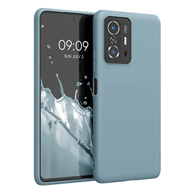 Abbildung von kwmobile Hülle kompatibel mit Xiaomi 11T / Pro weiches TPU Silikon Case Cover geeignet für kabelloses Laden Arctic Night