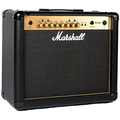 Abbildung von Marshall MG30GFX Gitarren Combo Verstärker mit integriertem FX, Übungsverstärker, geeignet für E Gitarre Schwarz und Gold
