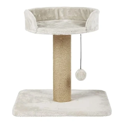 Abbildung von TRIXIE Kratzbaum Mica 46 cm in lichtgrau kleiner &amp; kompakter Katzenbaum mit gemütlicher Liegemulde Spielball, komfortabel stabil 44418