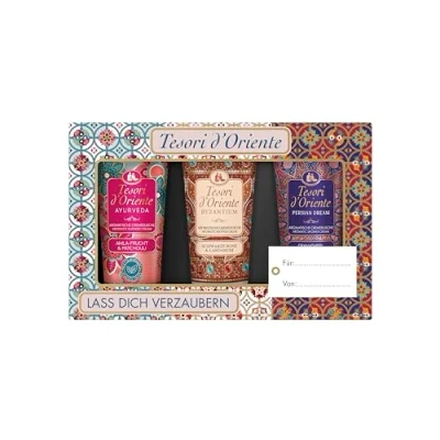 Abbildung von TESORI D&#039;ORIENTE Geschenkset Cremeduschen 3 x 75 ml (Ayurveda, Persian Dream und Byzantium) Duschcremes zur Körperpflege, Wellness Rituale für Körper &amp; Sinne