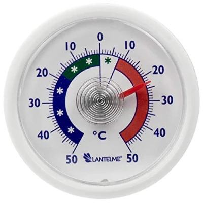 Abbildung von Lantelme Kühlschrankthermometer selbstklebend analog deutsche Herstellung für Kühlschrank Gefrierschrank Thermometer 2456