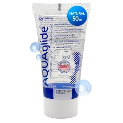 Abbildung von Joydivision AQUAglide 50 ml Gleitgel Natural, Geruchsneutral &amp; transparent, wasserbasiertes kristallklares Gleitmittel, für Latex kondome geeignet