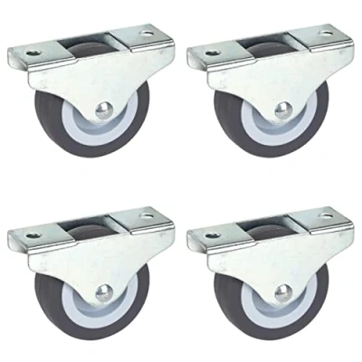 Abbildung von Dörner + Helmer Möbel Bockrollen, 4er Set, 50mm x 19mm, 165kg Tragkraft, Klein, TPE Rad, Richtungsfixiert