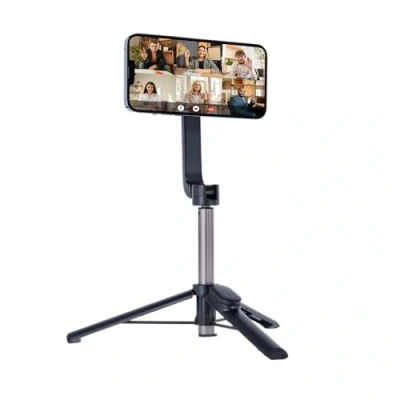 Abbildung von Rollei Magnetic Smartphone Selfie Tripod: Praktisches Mini Stativ mit MagSafe®* Anschluss und Fernauslöser. Vielseitig einsetzbar als Dreibeinstativ oder Stick. Flexibel kippbare Halterung