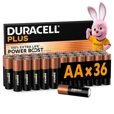 Abbildung von Duracell Plus Batterien AA, 36 Stück, langlebige Power, AA Batterie für Haushalt und Büro [Amazon exclusive]