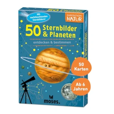 Abbildung von Moses 9740 Expedition Natur 50 Sternbilder und Planeten Bestimmungskarten im Set Mit spannenden Quizfragen