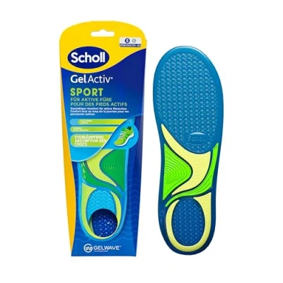 Abbildung von Scholl GelActiv Sport Einlegesohlen für Frauen, Ganztägig komfortable Laufschuheinlegesohlen frische und kühle Füße, super Stoßdämpfung Federung mit GelWave Technologie, Größe 35.5 40.5