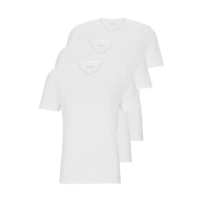 Abbildung von HUGO BOSS Herren T Shirt Vn 3p Co Shirt, White 100,XL
