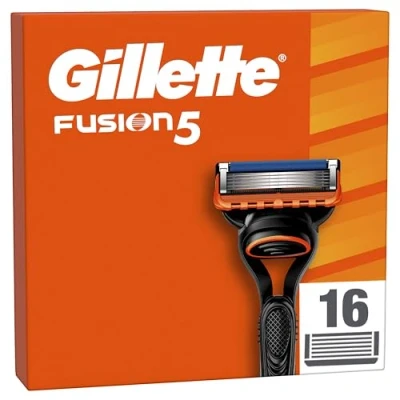 Abbildung von Gillette Fusion5 16 Ersatzklingen, mit größerem Gleitstreifen für ein sanftes Gleiten und 5 Klingen eine unglaublich gründliche komfortable Rasur