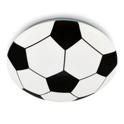 Abbildung von BRILONER LED Deckenlampe mit Fußballmotiv, neutralweiße Lichtfarbe, 12 Watt, 1300 Lumen, Lampe, Deckenleuchte, Wohnzimmerlampe, Schlafzimmerlampe, Kinderzimmerlampe, 27,5x6,5 cm, Schwarz Weiß