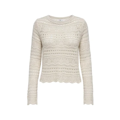 Abbildung von JDY SUN LAY LS Boatneck Strickpullover, Damen, Größe: Small, Tapioca