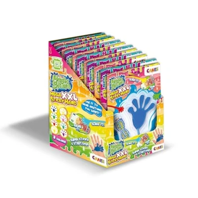 Abbildung von CRAZE Magic Slime, Sticky Hand 12er Pack Klatschhand für Kinder XXL, 12x Glibber Klebehände in Schleim mit Groff und Glitzer, Super klebrig dehnbar