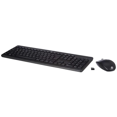 Abbildung von HP 230 Maus und Tastatur (kabellose Tastatur, USB Dongle, bis zu 16 Monate Akkulaufzeit, QWERTZ Layout) weiß, kompatible mit PC, Multimedia
