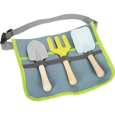 Abbildung von Small Foot Gürteltasche mit Gartenwerkzeug aus Holz und Metall, verstellbarem Gurt, für Kinder ab 3 Jahren, Gartengeräte 11882, Multicolor