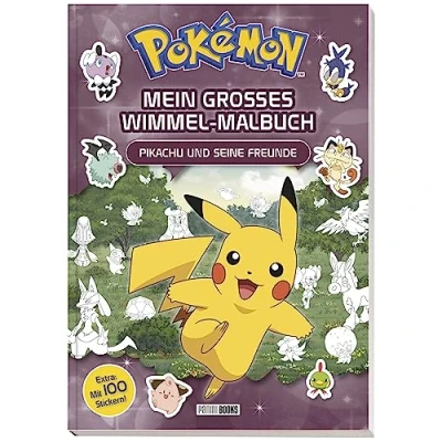 Abbildung von Pokémon: Mein großes Wimmel Malbuch Pikachu und seine Freunde: Extra: mit 100 Stickern!