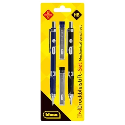Abbildung von Idena 12145 Druckbleistift Set, 2 Stück, 0,5 und 0,7 mm, mit jeweils 12 Ersatzminen