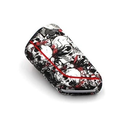 Abbildung von Schlüssel Hülle VF für 3 Tasten Auto Silikon Cover Schlüsselhülle Etui Schutzhülle (Totenkopf bunt)
