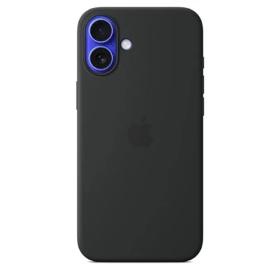 Abbildung von Apple Silikon Back Cover Schwarz MagSafe iPhone 16 Plus